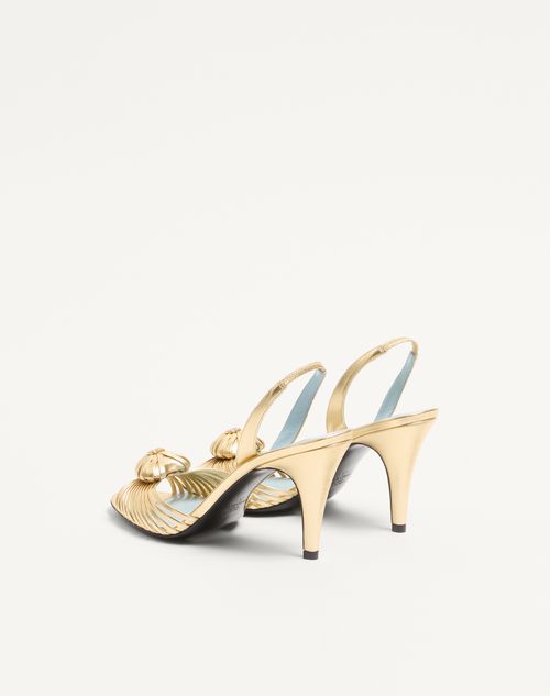 Valentino Garavani - Coeur Royal Sandal In Laminated Nappa Leather 85mm - Antique Brass - Woman - Sandals